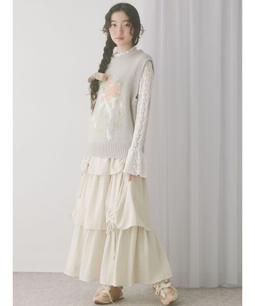 merry jenny（メリージェニー）の「Wリボンフェイクファースニーカー（スニーカー・レディース・ブラウン/ピンク/アイボリー・MEDIUM/LARGE）」の9枚目の写真