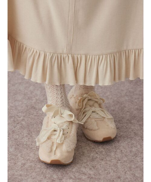 merry jenny（メリージェニー）の「Wリボンフェイクファースニーカー（スニーカー・レディース・ブラウン/ピンク/アイボリー・MEDIUM/LARGE）」の18枚目の写真