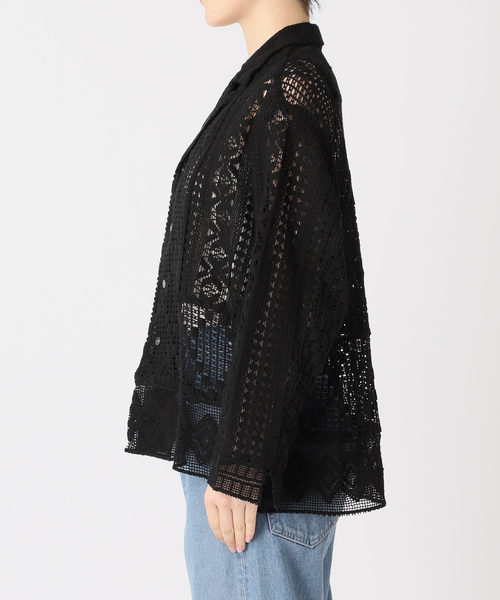 FRAMeWORK（フレームワーク）の「≪追加≫アンティークレースOPカラーシャツ 2（シャツ/ブラウス・レディース・ブラック/アイボリー・FREE）」の6枚目の写真