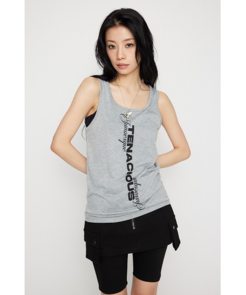 LAGUA GEM（ラグアジェム）の「LOOSEY NOSLEEVE PRINT トップス（タンクトップ・レディース・カーキ/杢グレー/ホワイト・FREE）」の11枚目の写真