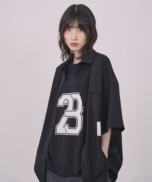 Nora Lily(ノラリリー)の「【Nora Lily】Echo Solid S/S Overshirt(シャツ/ブラウス・メンズ・ブラック/ライトパープル・FREE)」の3枚目の写真