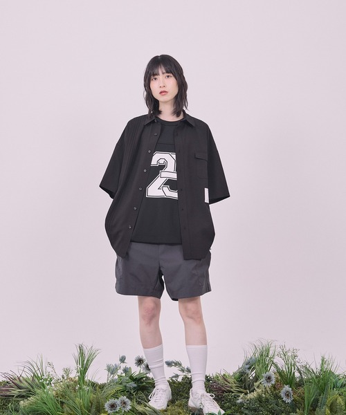 Nora Lily(ノラリリー)の「【Nora Lily】Echo Solid S/S Overshirt(シャツ/ブラウス・メンズ・ブラック/ライトパープル・FREE)」の4枚目の写真