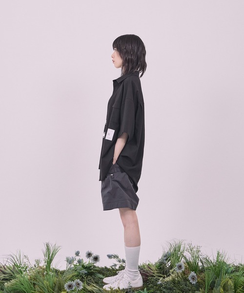 Nora Lily(ノラリリー)の「【Nora Lily】Echo Solid S/S Overshirt(シャツ/ブラウス・メンズ・ブラック/ライトパープル・FREE)」の5枚目の写真
