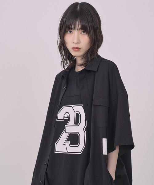 Nora Lily(ノラリリー)の「【Nora Lily】Echo Solid S/S Overshirt(シャツ/ブラウス・メンズ・ブラック/ライトパープル・FREE)」の7枚目の写真