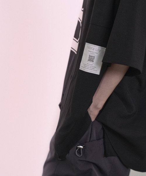 Nora Lily(ノラリリー)の「【Nora Lily】Echo Solid S/S Overshirt(シャツ/ブラウス・メンズ・ブラック/ライトパープル・FREE)」の8枚目の写真