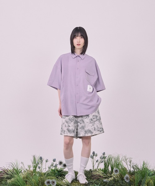 Nora Lily(ノラリリー)の「【Nora Lily】Echo Solid S/S Overshirt(シャツ/ブラウス・メンズ・ブラック/ライトパープル・FREE)」の13枚目の写真
