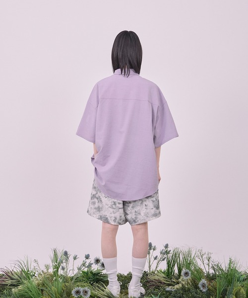 Nora Lily(ノラリリー)の「【Nora Lily】Echo Solid S/S Overshirt(シャツ/ブラウス・メンズ・ブラック/ライトパープル・FREE)」の15枚目の写真