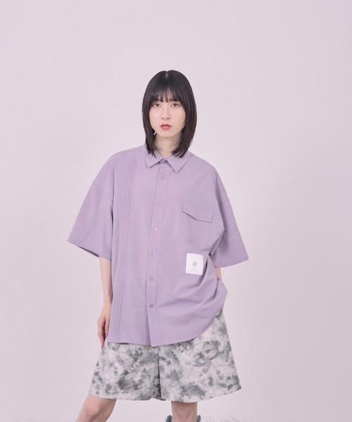 Nora Lily(ノラリリー)の「【Nora Lily】Echo Solid S/S Overshirt(シャツ/ブラウス・メンズ・ブラック/ライトパープル・FREE)」の16枚目の写真