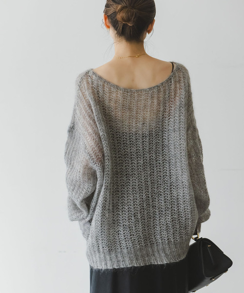 Noble（ノーブル）の「モヘヤウールシアープルオーバー（ニット/セーター・レディース・ホワイト系その他/ピンク/ライトグレー/オレンジ・FREE）」の9枚目の写真