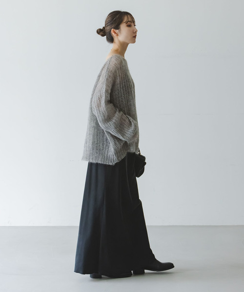 Noble（ノーブル）の「モヘヤウールシアープルオーバー（ニット/セーター・レディース・ホワイト系その他/ピンク/ライトグレー/オレンジ・FREE）」の11枚目の写真