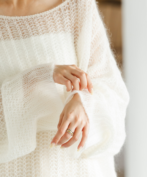 Noble（ノーブル）の「モヘヤウールシアープルオーバー（ニット/セーター・レディース・ホワイト系その他/ピンク/ライトグレー/オレンジ・FREE）」の18枚目の写真