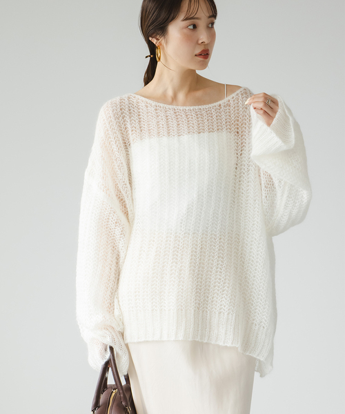 Noble（ノーブル）の「モヘヤウールシアープルオーバー（ニット/セーター・レディース・ホワイト系その他/ピンク/ライトグレー/オレンジ・FREE）」の22枚目の写真