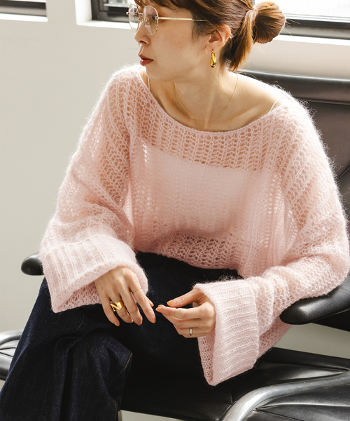 モヘヤウールシアープルオーバー（ニット/セーター）｜NOBLE（ノーブル