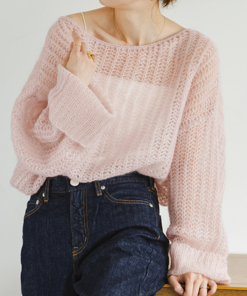 モヘヤウールシアープルオーバー（ニット/セーター）｜NOBLE（ノーブル