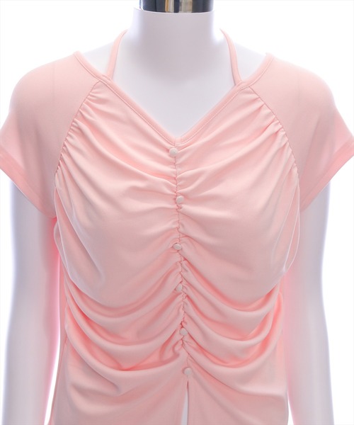 clear（クリア）の「ネックリボンフロントシャーリングカットソー[着回し抜群 大人 韓国ファッション]（Tシャツ/カットソー・レディース・イエロー系その他/ブラック/ピンク/ボルドー/グレー/ブラウン・F）」の20枚目の写真