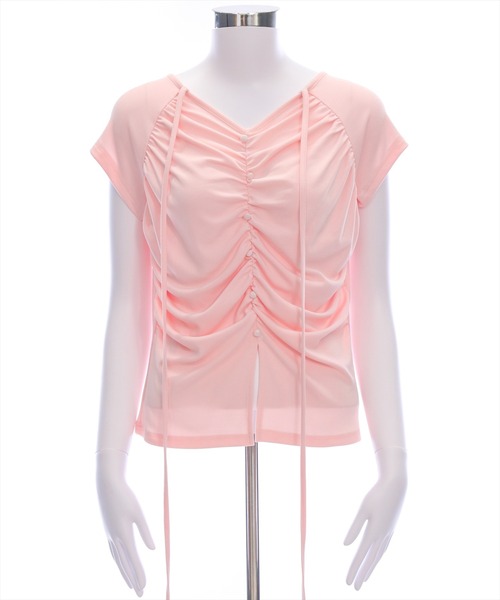 clear（クリア）の「ネックリボンフロントシャーリングカットソー[着回し抜群 大人 韓国ファッション]（Tシャツ/カットソー・レディース・イエロー系その他/ブラック/ピンク/ボルドー/グレー/ブラウン・F）」の22枚目の写真