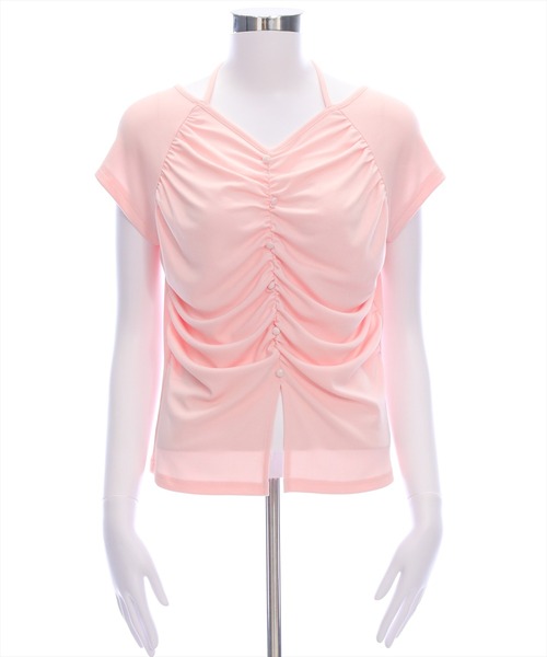 clear（クリア）の「ネックリボンフロントシャーリングカットソー[着回し抜群 大人 韓国ファッション]（Tシャツ/カットソー・レディース・イエロー系その他/ブラック/ピンク/ボルドー/グレー/ブラウン・F）」の17枚目の写真