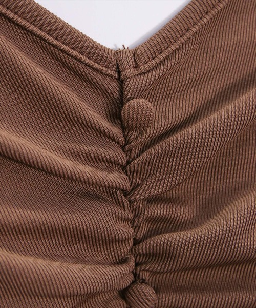 clear（クリア）の「ネックリボンフロントシャーリングカットソー[着回し抜群 大人 韓国ファッション]（Tシャツ/カットソー・レディース・イエロー系その他/ブラック/ピンク/ボルドー/グレー/ブラウン・F）」の7枚目の写真