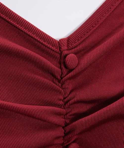 clear（クリア）の「ネックリボンフロントシャーリングカットソー[着回し抜群 大人 韓国ファッション]（Tシャツ/カットソー・レディース・イエロー系その他/ブラック/ピンク/ボルドー/グレー/ブラウン・F）」の8枚目の写真