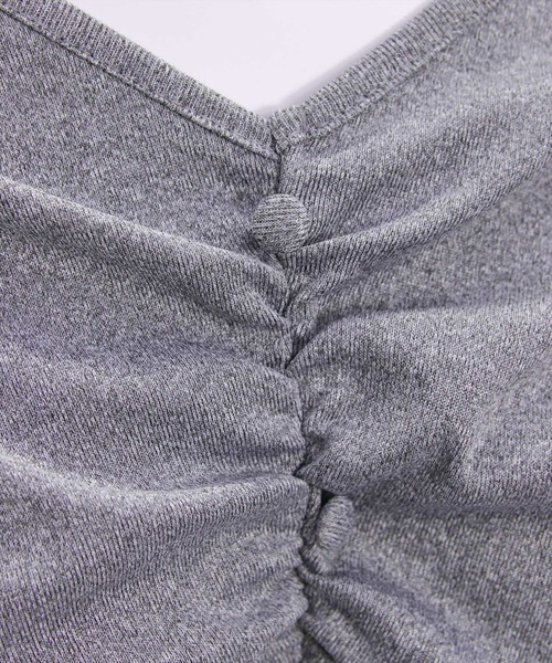 clear（クリア）の「ネックリボンフロントシャーリングカットソー[着回し抜群 大人 韓国ファッション]（Tシャツ/カットソー・レディース・イエロー系その他/ブラック/ピンク/ボルドー/グレー/ブラウン・F）」の9枚目の写真