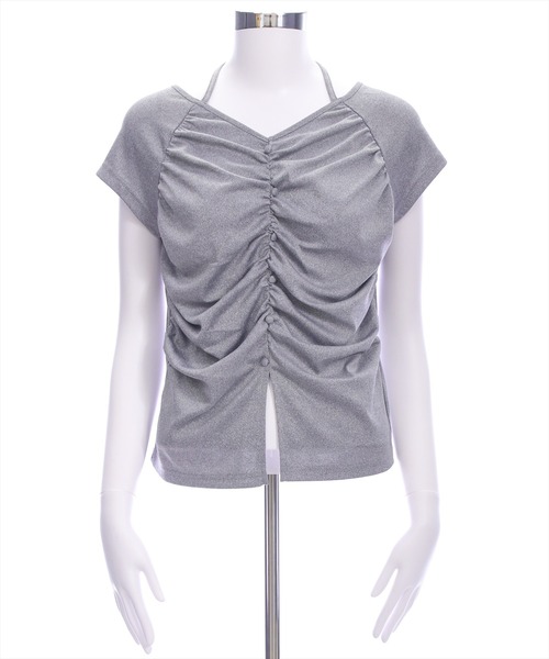 clear（クリア）の「ネックリボンフロントシャーリングカットソー[着回し抜群 大人 韓国ファッション]（Tシャツ/カットソー・レディース・イエロー系その他/ブラック/ピンク/ボルドー/グレー/ブラウン・F）」の13枚目の写真