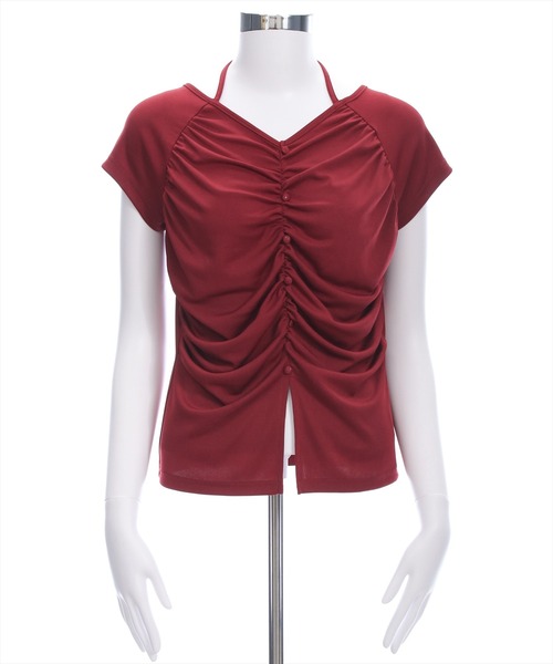 clear（クリア）の「ネックリボンフロントシャーリングカットソー[着回し抜群 大人 韓国ファッション]（Tシャツ/カットソー・レディース・イエロー系その他/ブラック/ピンク/ボルドー/グレー/ブラウン・F）」の14枚目の写真