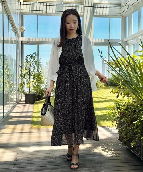 couture brooch（クチュールブローチ）の「【一枚で着映える・楽ちん・ドライタッチ】フリルスリーブワンピース（ワンピース・レディース・ブルー/サンドベージュ/ブラック系・36/40/38/42）」の13枚目の写真