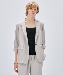 cloenc | 【セットアップ／手洗い可】ドライタッチ八分袖テーラードジャケット(テーラードジャケット)