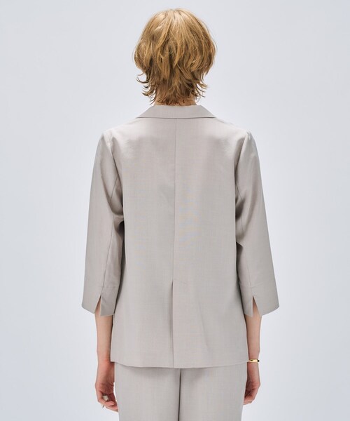 cloenc（クロエンス）の「【セットアップ／手洗い可】ドライタッチ八分袖テーラードジャケット（テーラードジャケット・レディース・グレー/ダークブラウン/スミクロ・01/02/03）」の8枚目の写真