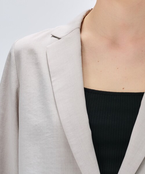 cloenc（クロエンス）の「【セットアップ／手洗い可】ドライタッチ八分袖テーラードジャケット（テーラードジャケット・レディース・グレー/ダークブラウン/スミクロ・01/02/03）」の10枚目の写真