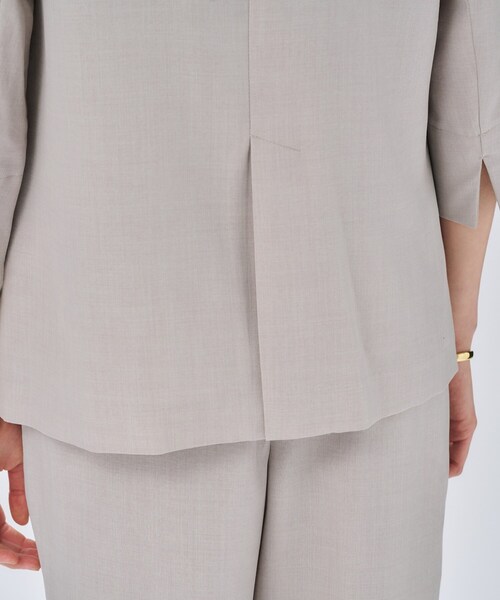 cloenc（クロエンス）の「【セットアップ／手洗い可】ドライタッチ八分袖テーラードジャケット（テーラードジャケット・レディース・グレー/ダークブラウン/スミクロ・01/02/03）」の11枚目の写真