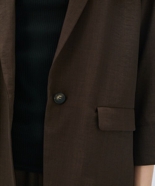 cloenc（クロエンス）の「【セットアップ／手洗い可】ドライタッチ八分袖テーラードジャケット（テーラードジャケット・レディース・グレー/ダークブラウン/スミクロ・01/02/03）」の17枚目の写真