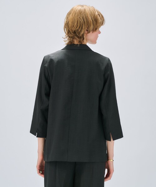 cloenc（クロエンス）の「【セットアップ／手洗い可】ドライタッチ八分袖テーラードジャケット（テーラードジャケット・レディース・グレー/ダークブラウン/スミクロ・01/02/03）」の21枚目の写真
