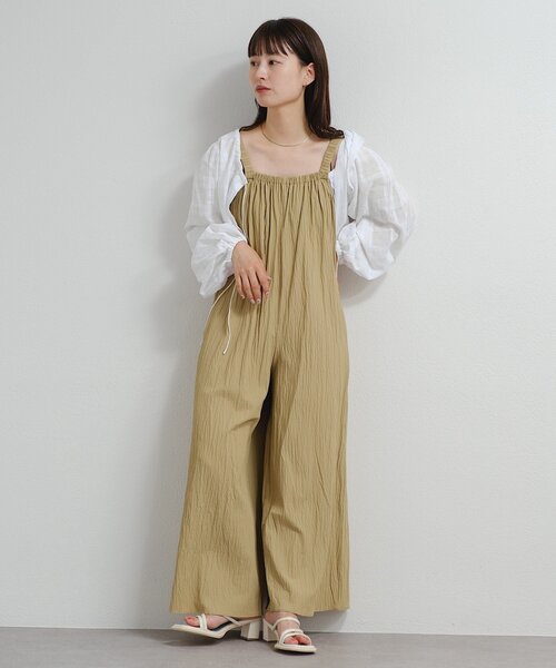 低身長サイズ/2サイズ展開】B ナイロンギャザーサロペット