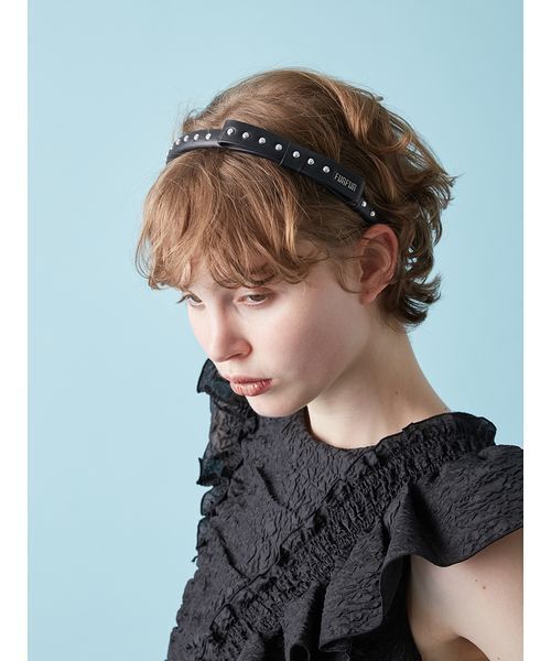 FURFUR（ファーファー）の「スタッズリボンカチューシャ（カチューシャ・レディース・キャメル/ブラック/ピンク・F）」の8枚目の写真