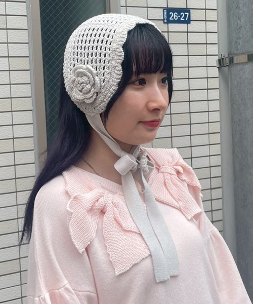 Candy Stripper（キャンディストリッパー）の「FLOWER KNIT HEAD ドレス（その他ヘアアクセサリー・レディース・クリーム/ブルー・FREE）」の19枚目の写真