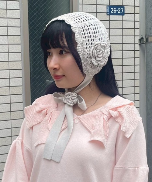 Candy Stripper（キャンディストリッパー）の「FLOWER KNIT HEAD ドレス（その他ヘアアクセサリー・レディース・クリーム/ブルー・FREE）」の18枚目の写真