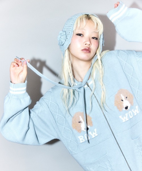 Candy Stripper（キャンディストリッパー）の「FLOWER KNIT HEAD ドレス（その他ヘアアクセサリー・レディース・クリーム/ブルー・FREE）」の7枚目の写真