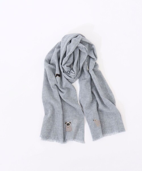 CITRUS（シトラス）の「【CITRUS/ シトラス】ワンコシシュウストール（ストール/ショール・レディース・ライトグレー/ベージュ・FREE）」の3枚目の写真