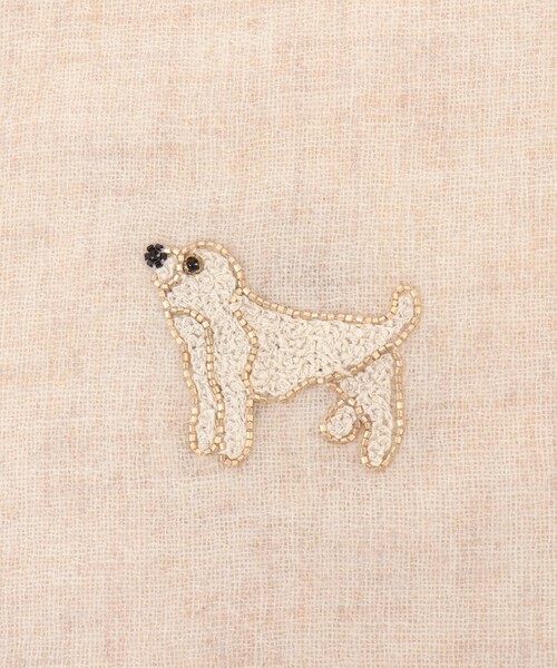 CITRUS（シトラス）の「【CITRUS/ シトラス】ワンコシシュウストール（ストール/ショール・レディース・ライトグレー/ベージュ・FREE）」の10枚目の写真