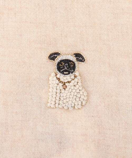 CITRUS（シトラス）の「【CITRUS/ シトラス】ワンコシシュウストール（ストール/ショール・レディース・ライトグレー/ベージュ・FREE）」の11枚目の写真