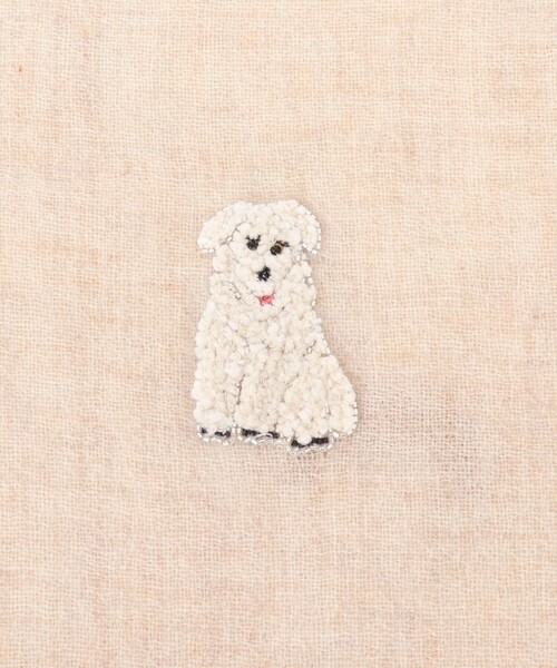 CITRUS（シトラス）の「【CITRUS/ シトラス】ワンコシシュウストール（ストール/ショール・レディース・ライトグレー/ベージュ・FREE）」の13枚目の写真