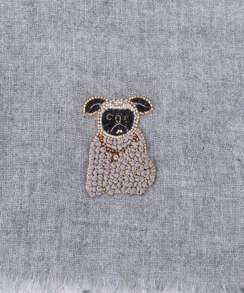 CITRUS（シトラス）の「【CITRUS/ シトラス】ワンコシシュウストール（ストール/ショール・レディース・ライトグレー/ベージュ・FREE）」の17枚目の写真