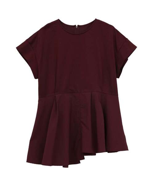 SOFFITTO(ソフィット)の「異素材使いプルオーバー(Tシャツ/カットソー・レディース・オフホワイト/ボルドー/ブラック・FREE)」の3枚目の写真