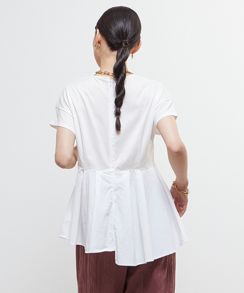 SOFFITTO(ソフィット)の「異素材使いプルオーバー(Tシャツ/カットソー・レディース・オフホワイト/ボルドー/ブラック・FREE)」の19枚目の写真