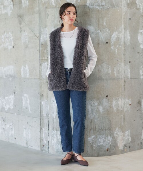 green label relaxing（グリーンレーベルリラクシング）の「シアー ロングスリーブ Tシャツ（Tシャツ/カットソー・レディース・オフホワイト/ブラック/ライトピンク/ライトブルー/その他1/その他2・FREE）」の11枚目の写真