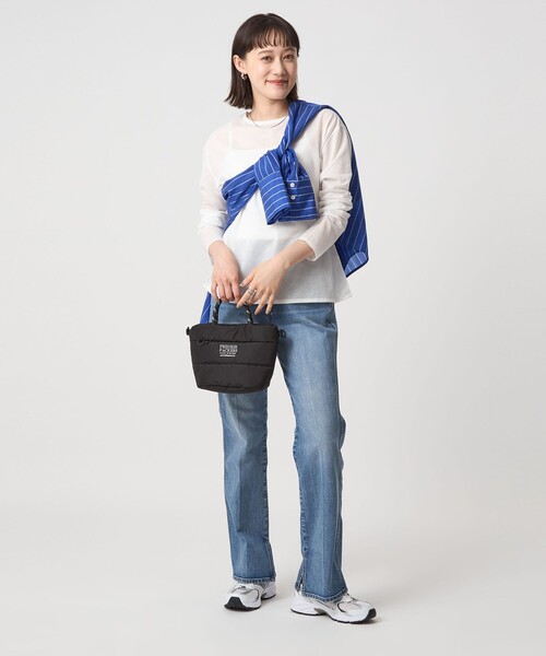 green label relaxing（グリーンレーベルリラクシング）の「シアー ロングスリーブ Tシャツ（Tシャツ/カットソー・レディース・オフホワイト/ブラック/ライトピンク/ライトブルー/その他1/その他2・FREE）」の16枚目の写真