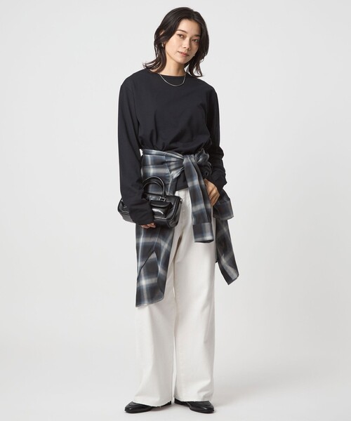 green label relaxing（グリーンレーベルリラクシング）の「シアー ロングスリーブ Tシャツ（Tシャツ/カットソー・レディース・オフホワイト/ブラック/ライトピンク/ライトブルー/その他1/その他2・FREE）」の22枚目の写真