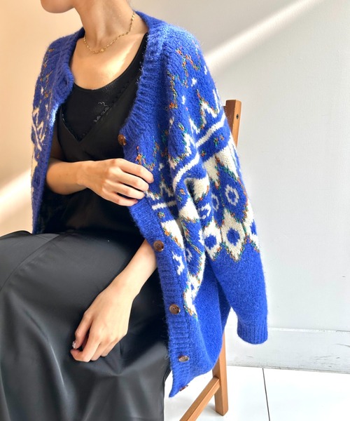 ALPACA NORDIC CARDIGAN（ニット/セーター）｜GREEN BUTTER（グリーン