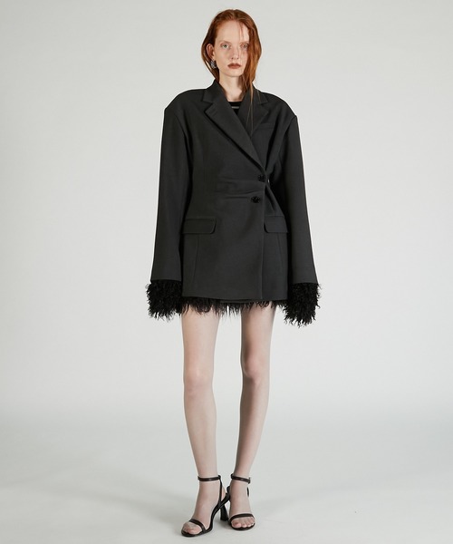 PRANK PROJECT（プランクプロジェクト）の「【2025Autumn Pre-Order】ツイストタックジャケット / Twist-tuck jacket（テーラードジャケット・レディース・ブラック/チャコールグレー・36/38）」の4枚目の写真